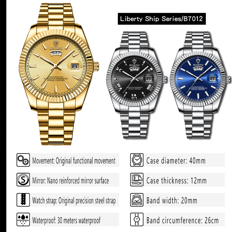 BINBOND B7012 hommes mode affa - Luxury Watch Omega avis et prix