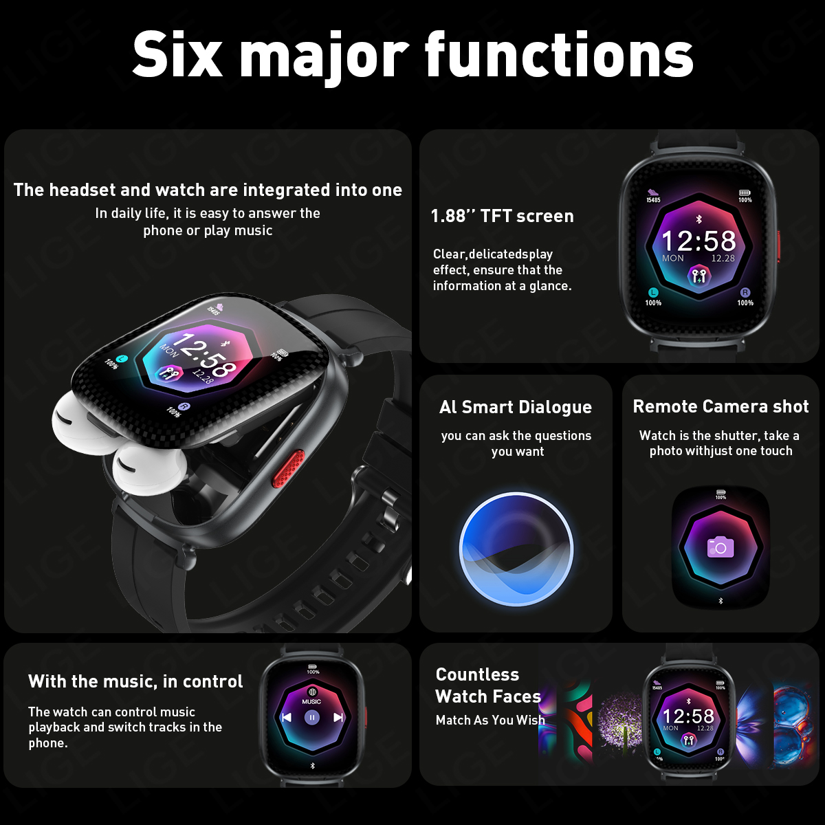 Montre intelligente LIGE 2-en- - Luxury Watch Hd avis et prix