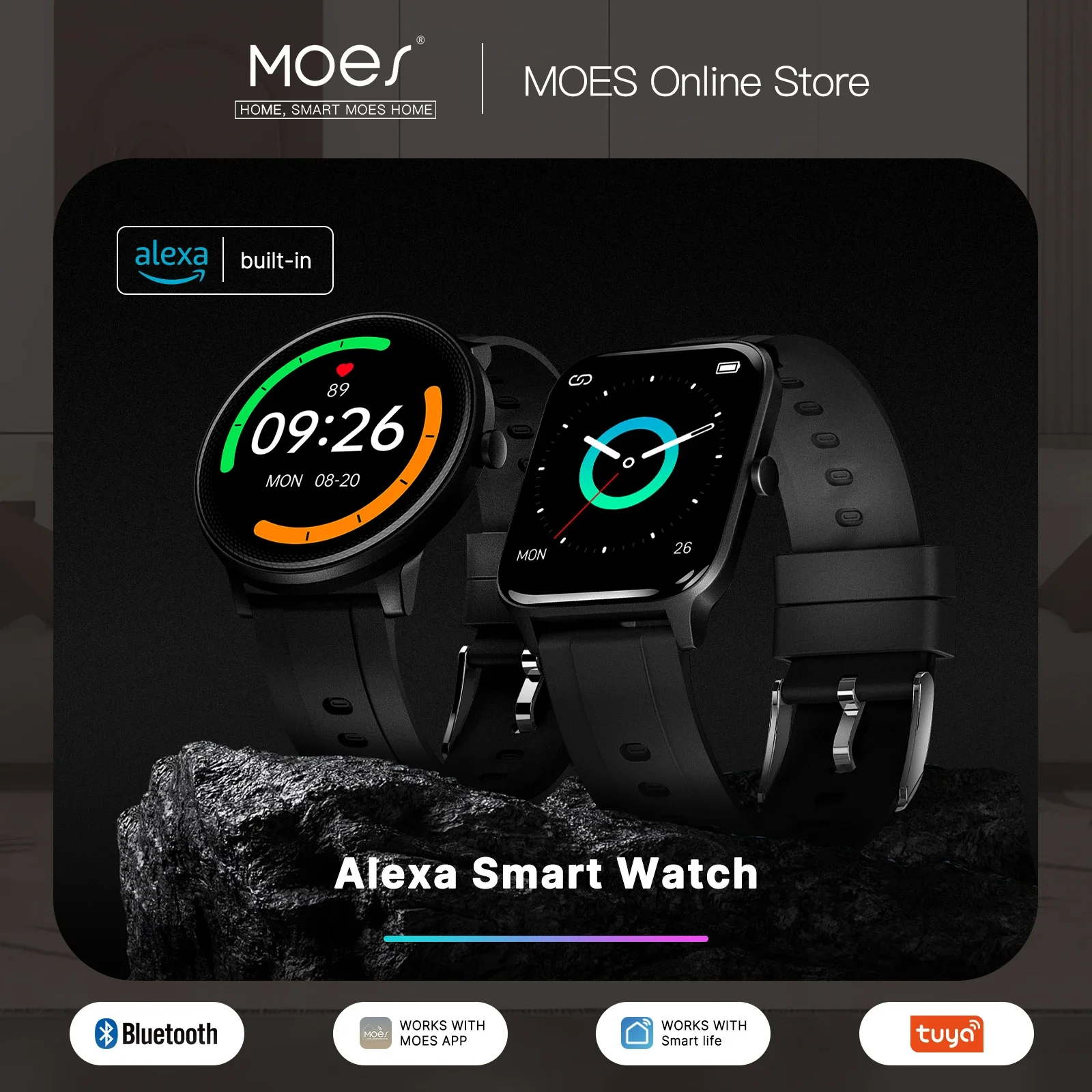 MOES-Montre connectée Alexa, m - Open Heart Watch avis et prix