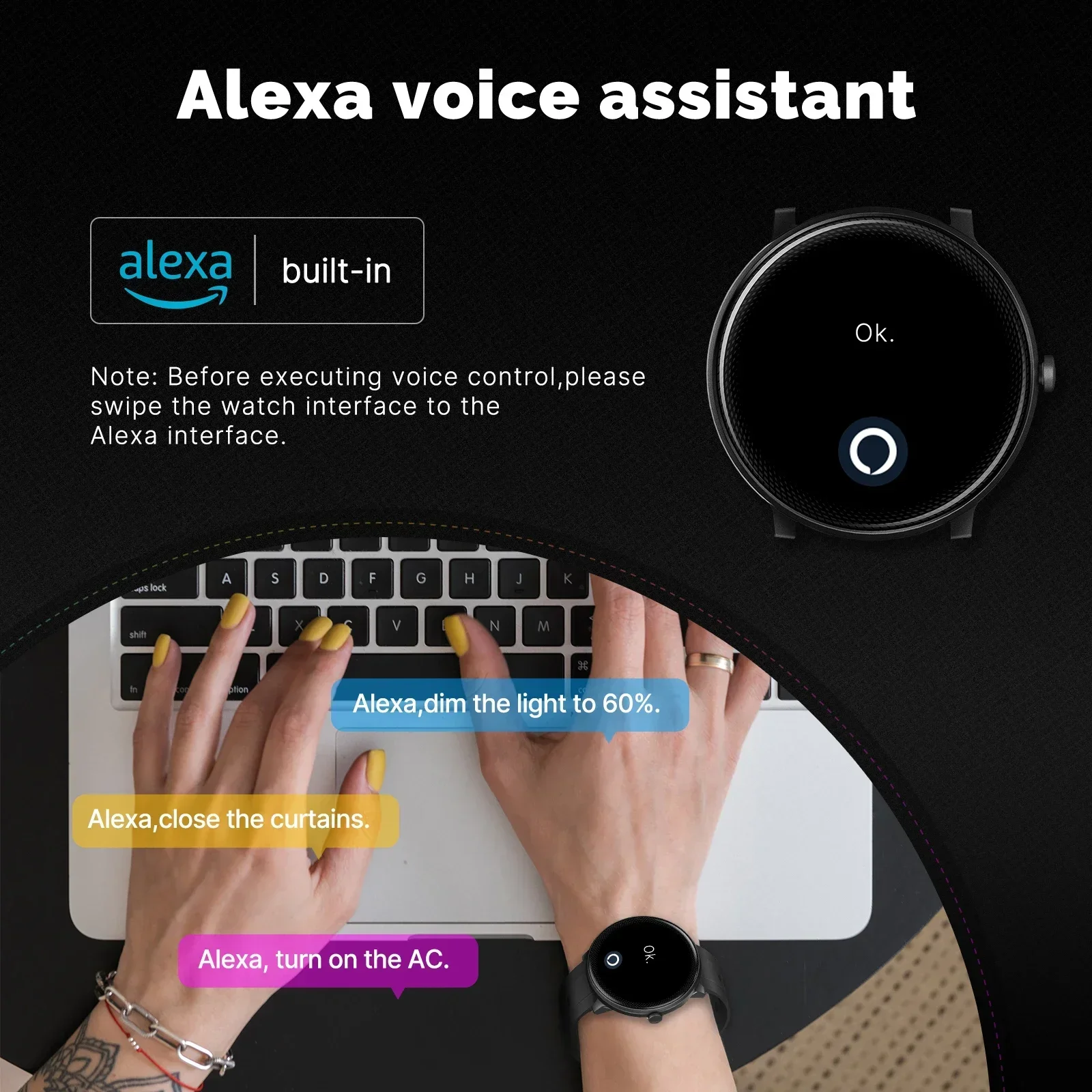 MOES-Montre connectée Alexa, m - Open Heart Watch avis et prix